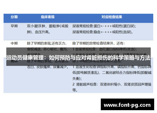 运动员健康管理:如何预防与应对肾脏损伤的科学策略与方法 运动员健康管理:如何预防与应对肾脏损伤的科学策略与方法